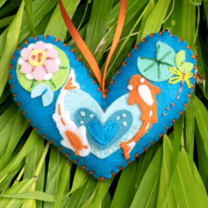 Orange Koi and Lotus