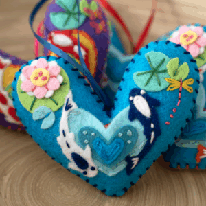 Blue Koi and Lotus in Bowl